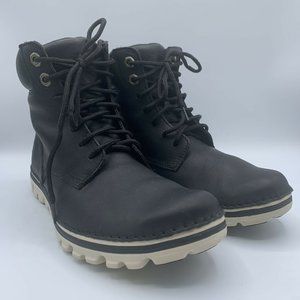 Timberland Women's Black Brookton 6 Inch Lace-Up Leather Boots Size 7.5